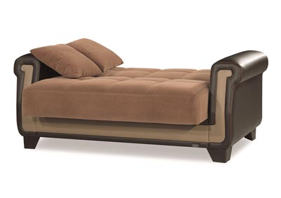 Proline Brown Microfiber Love Seat,Ottomanson (Previously Casamode)